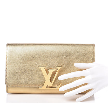 Louis Vuitton Calfskin Neo Sobe Louise EW Clutch Gold 2 of 13
