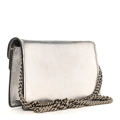 Gucci Metallic Calfskin Super Mini Dionysus Shoulder Bag Silver 3 of 11