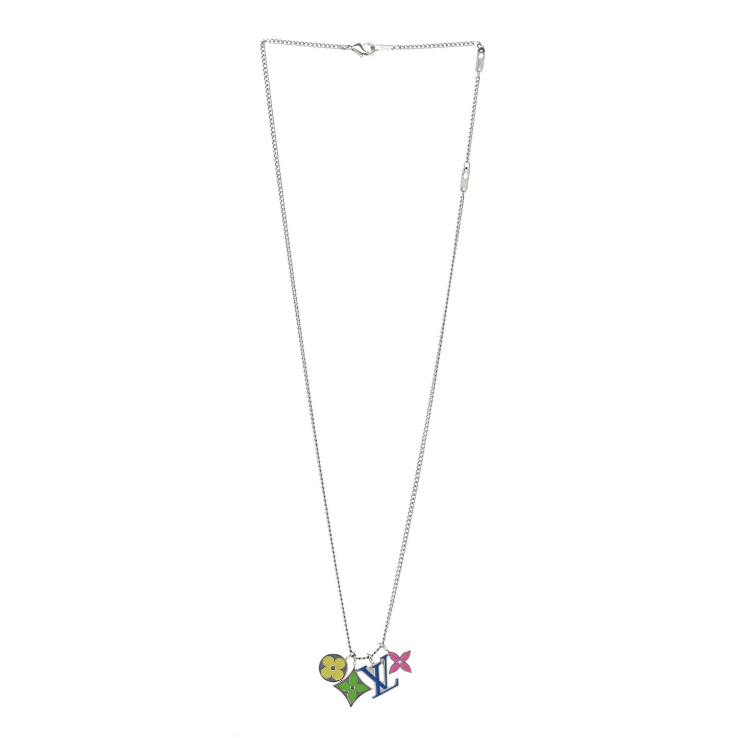 Metal LV Instinct Necklace Silver Multicolor