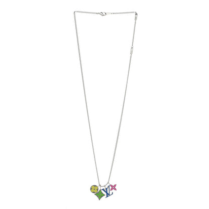 Louis Vuitton Metal LV Instinct Necklace Silver Multicolor 3 of 9