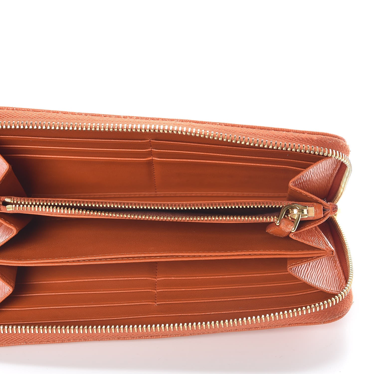 Prada Vitello Move Zip Around Wallet Papaya 5 of 9