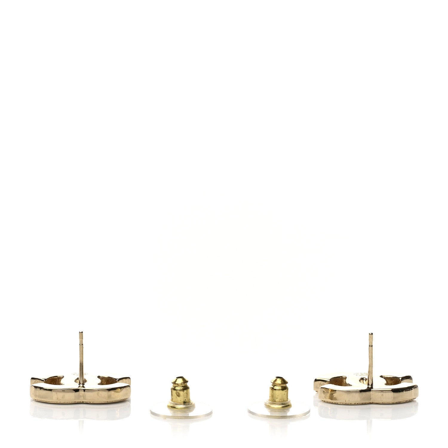 Chanel Metal Enamel CC Earrings Black Gold 3 of 5