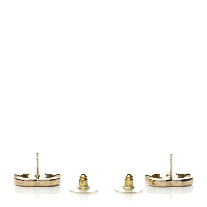 Chanel Metal Enamel CC Earrings Black Gold 3 of 5