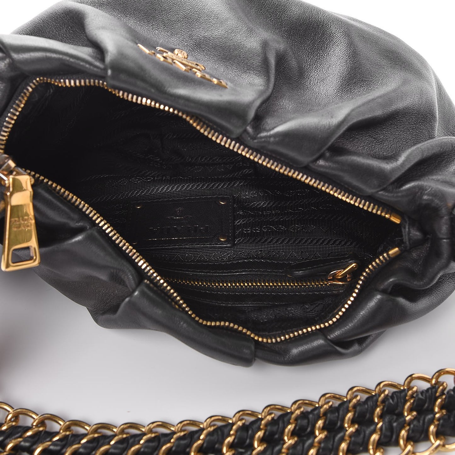 Soft Calf Pleated Hobo Black