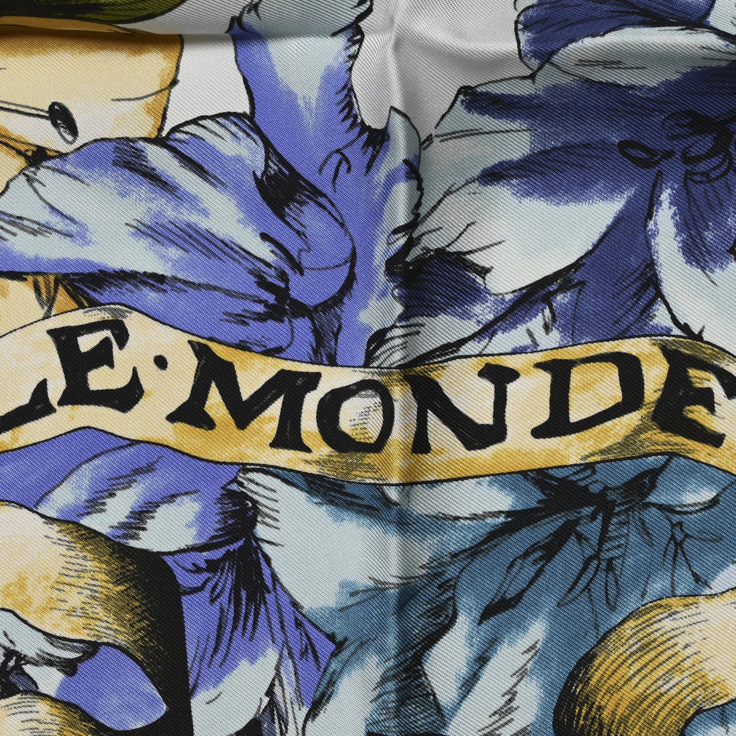 Silk Le Monde 90 Square Scarf White Multicolor
