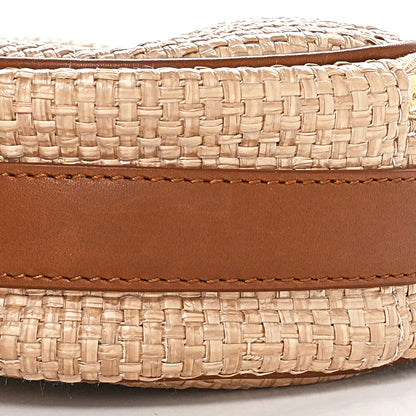 Saint Laurent Raffia Calfskin Round Camera Bag Golden Ecru Brick 10 of 10