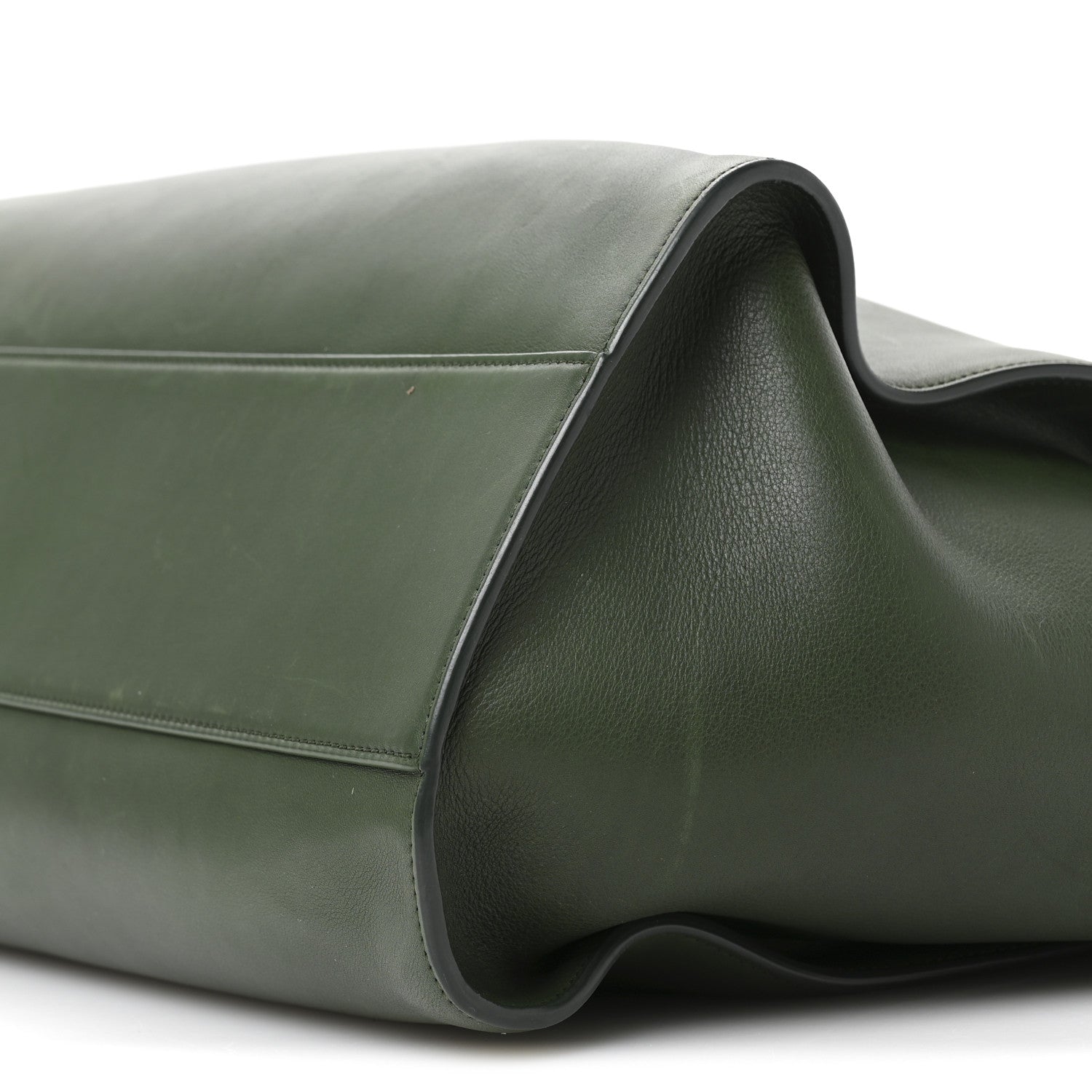 The Row Polished Saddle Calfskin Marlo Tote Bag Moss 9 of 9