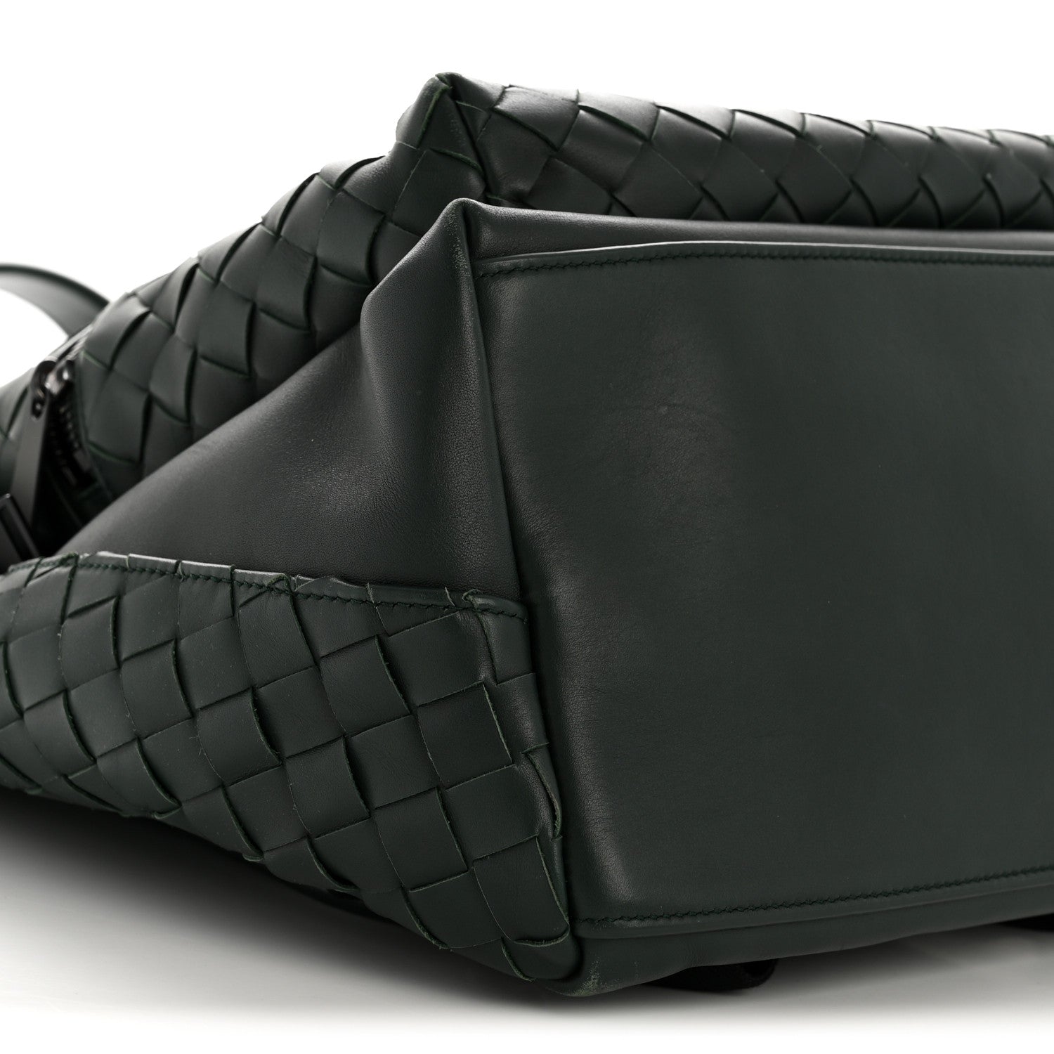 Bottega Veneta Smooth Calfskin Intrecciato Borsa Backpack Pine 9 of 13
