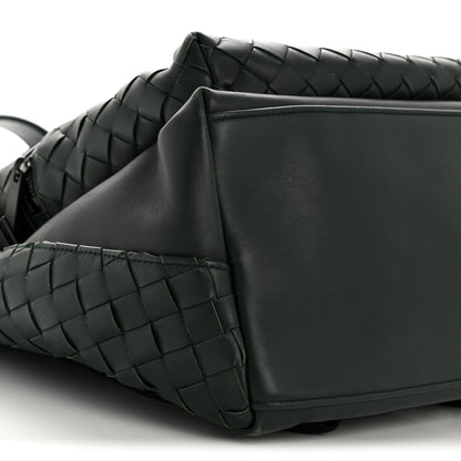 Bottega Veneta Smooth Calfskin Intrecciato Borsa Backpack Pine 9 of 13