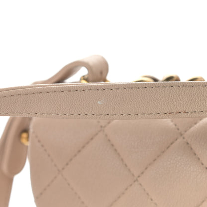 Chanel Shiny Sheepskin Quilted Small Trapezio Flap Beige 16 of 20
