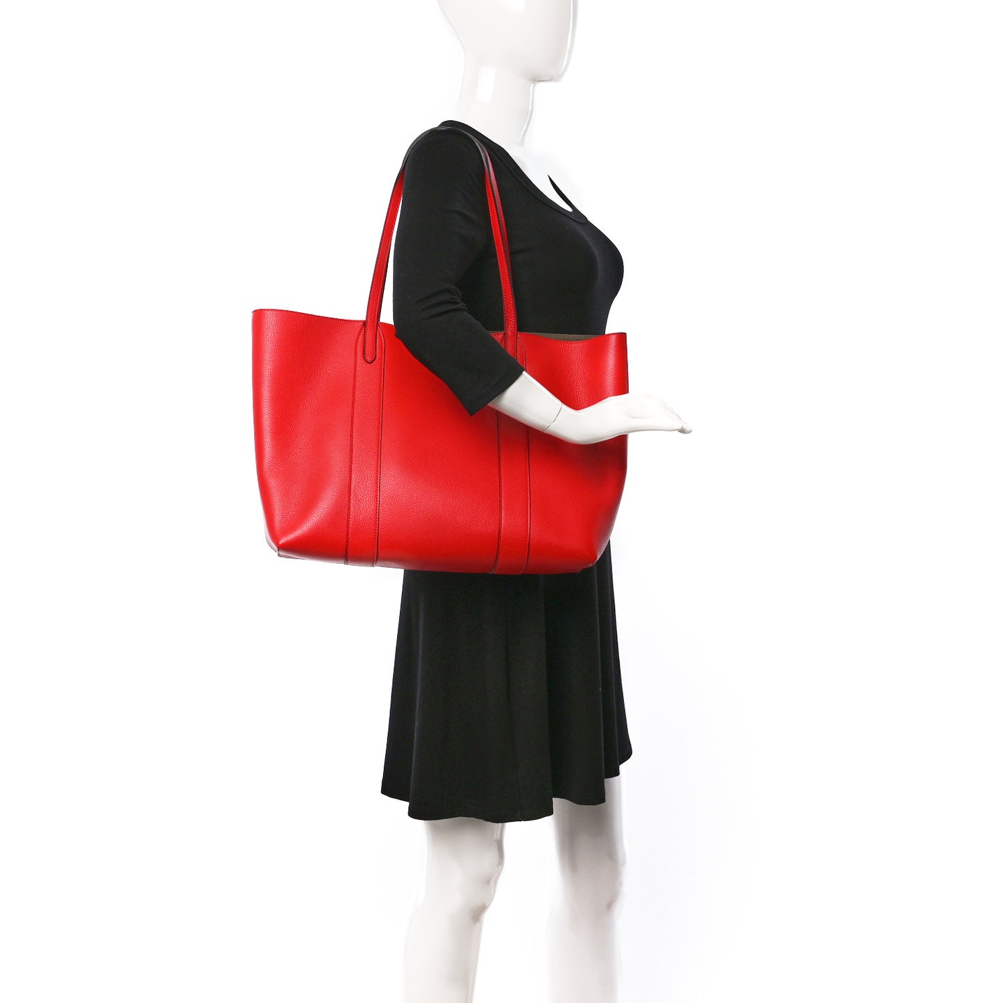 Small Classic Grain Bayswater Tote Ruby Red