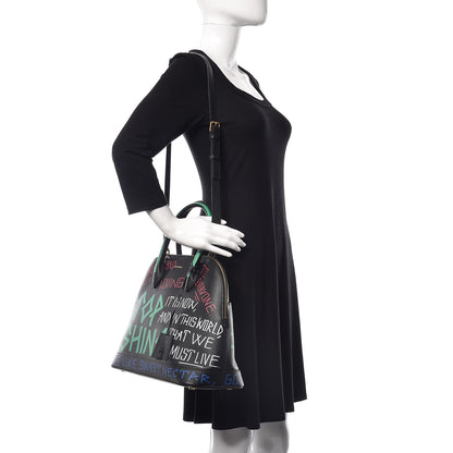 Balenciaga Signature Grained Calfskin Graffiti M Ville Top Handle Bag Black Multicolor 2 of 11