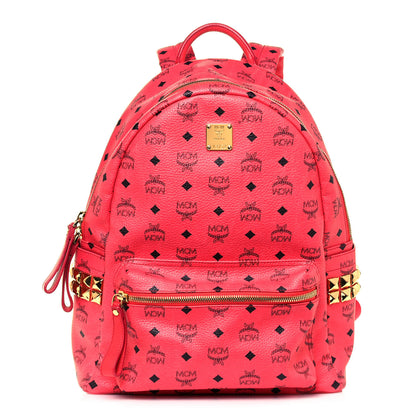 MCM Visetos Medium Side Studs Stark Backpack Corail 1 of 10