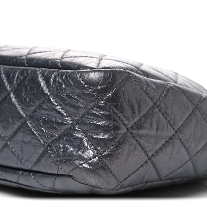 Chanel Metallic Aged Calfskin Quilted Large Reissue Camera Case Silver 9 of 10