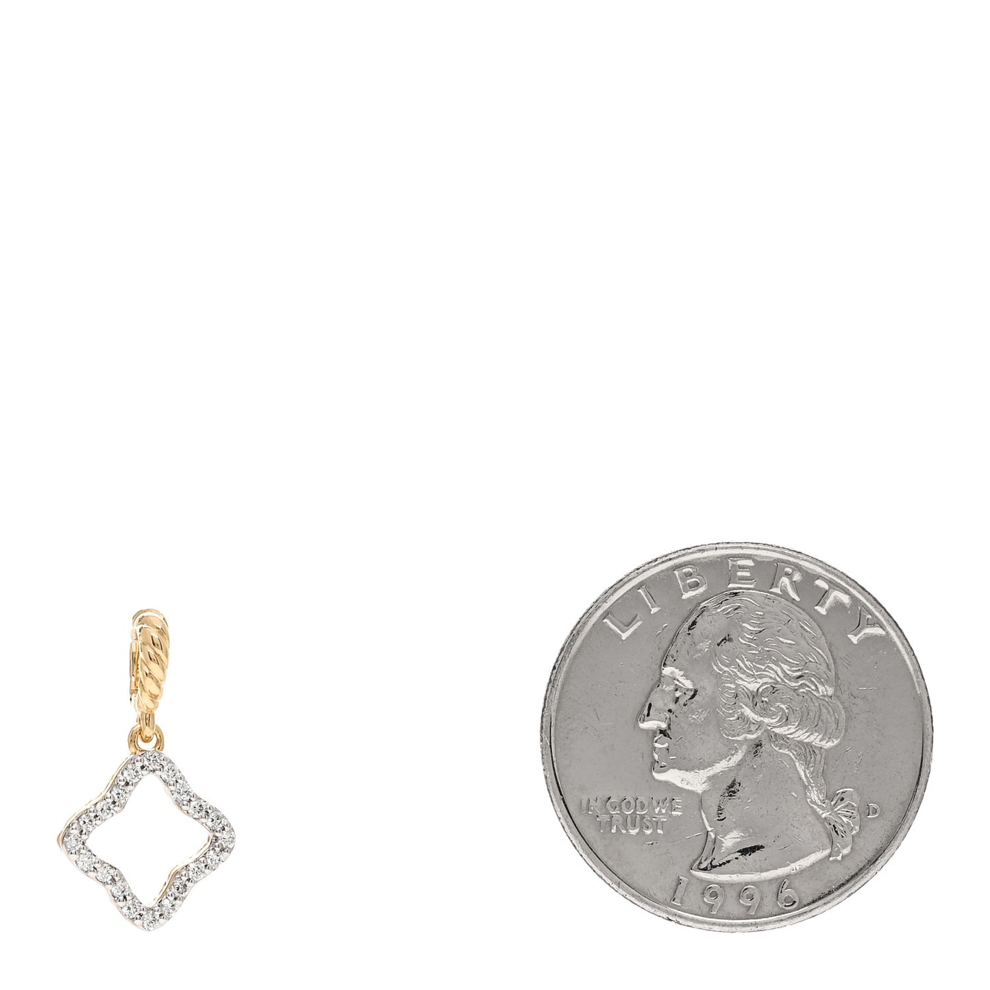 18K Yellow Gold Diamond Cable Collectibles Quatrefoil Pendant