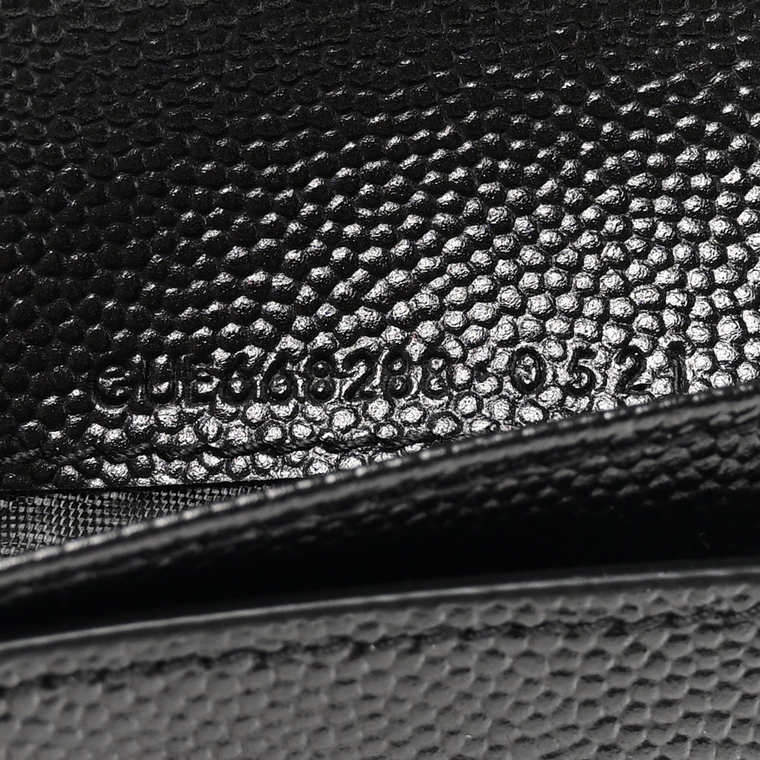 Saint Laurent Grain De Poudre Matelasse Chevron Monogram Compact Zip Around Wallet Black 8 of 9