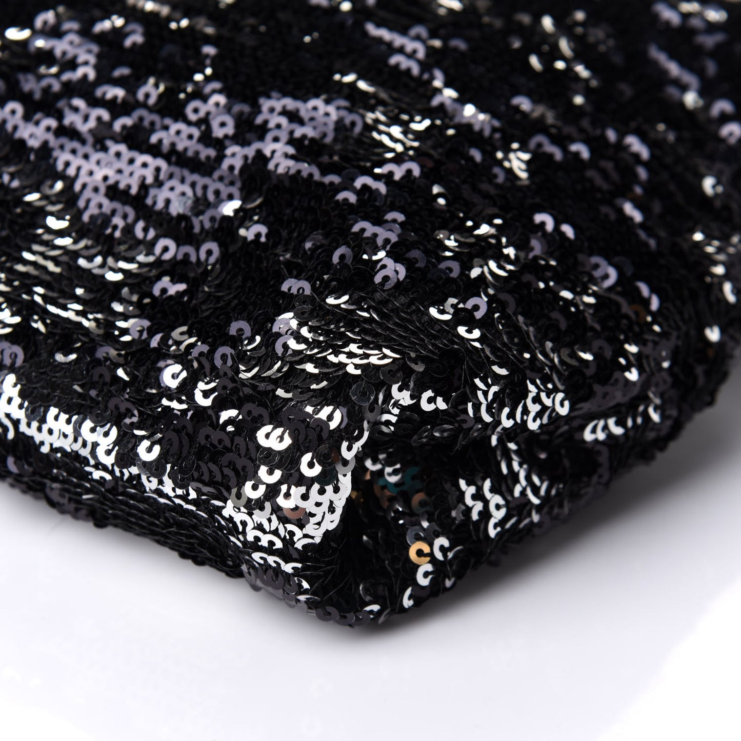 Sequin Callie Tasseled Clutch Black Silver