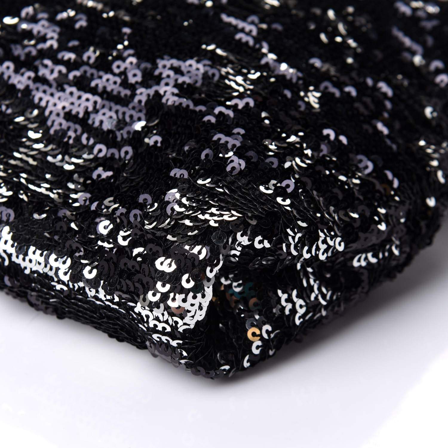 Jimmy Choo Sequin Callie Tasseled Clutch Black Silver 8 of 9