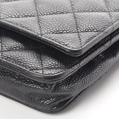 Chanel Caviar Quilted Wallet On Chain WOC Black 10 of 10