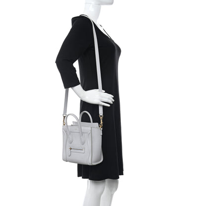 Celine Drummed Calfskin Nano Luggage Lune 2 of 17