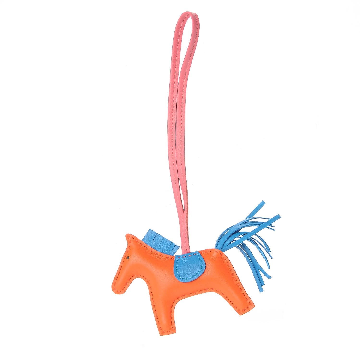 Hermes Milo Lambskin Grigri Rodeo Horse Bag Charm PM Orange Poppy Bleu Zanzibar Rose Azalee 1 of 4