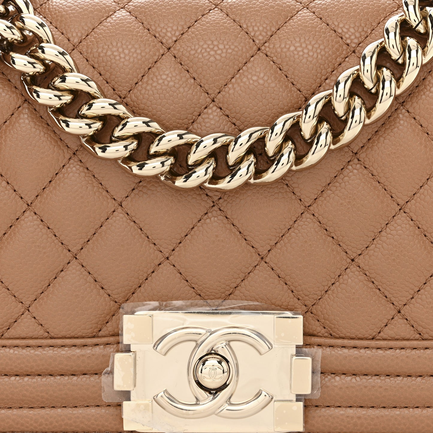 Caviar Quilted Small Boy Flap Brown