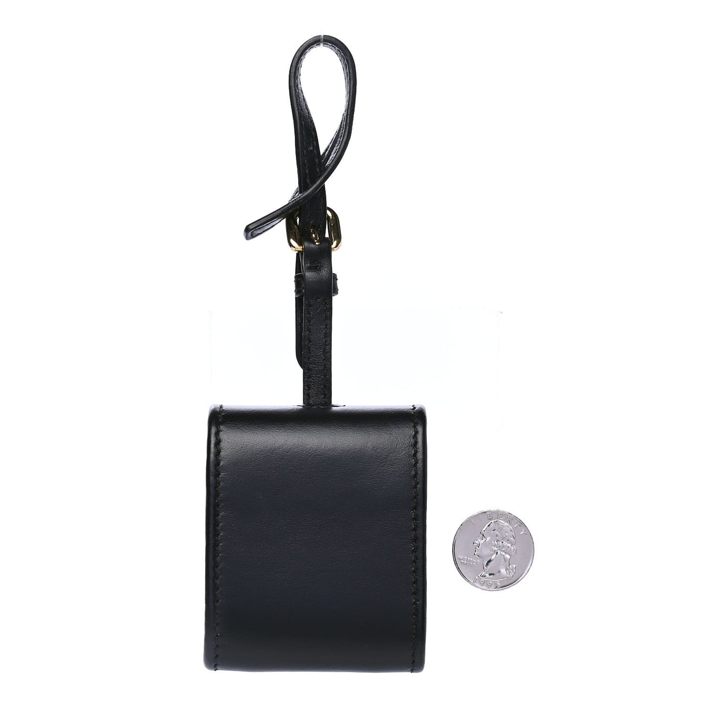 Calfskin Square Tote Tag Black