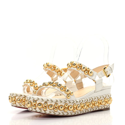 Christian Louboutin Shiny Nappa Rondaclou 60 Platform Sandals 35 Latte 3 of 7