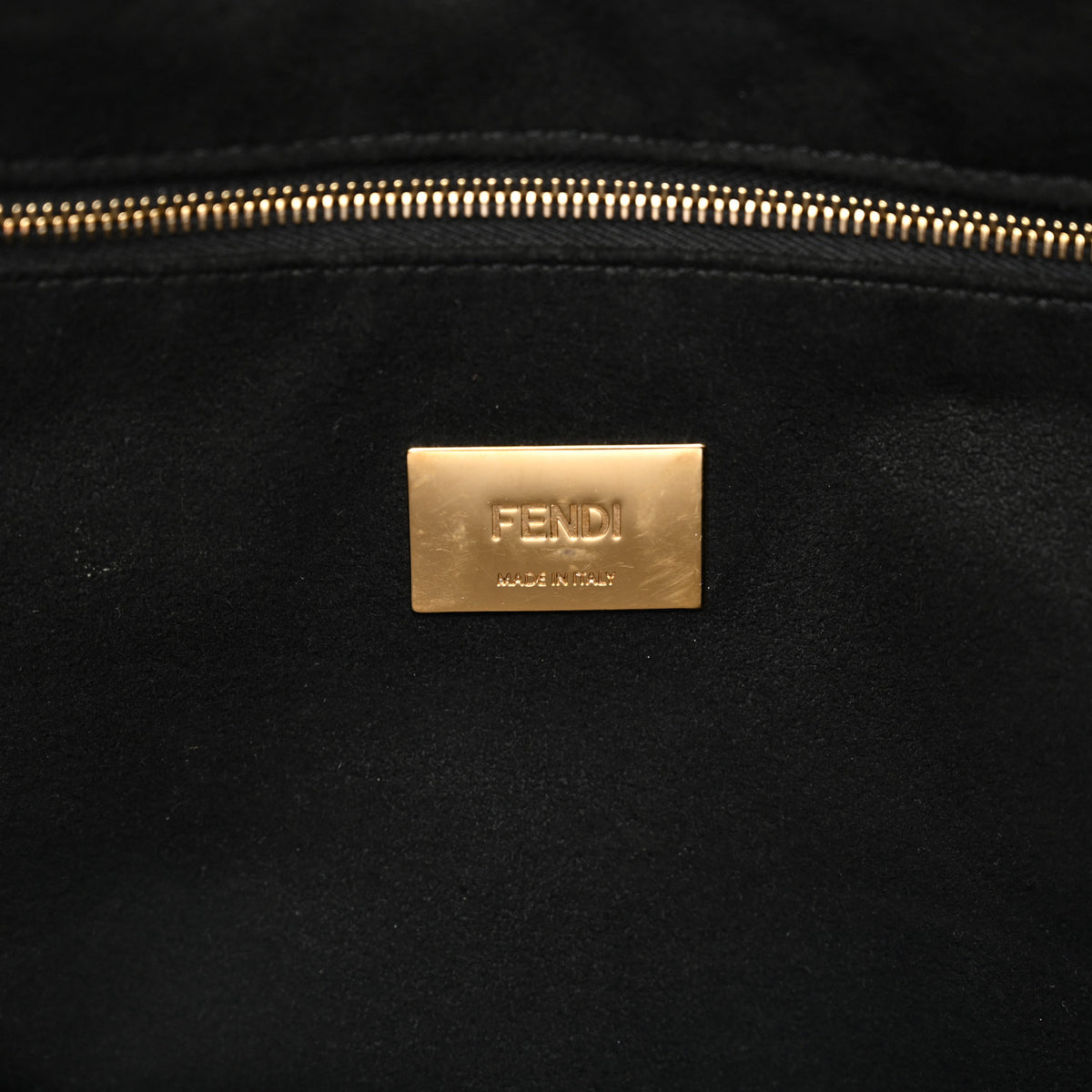 Fendi Vitello Glacier Medium FF Tote Black 6 of 10