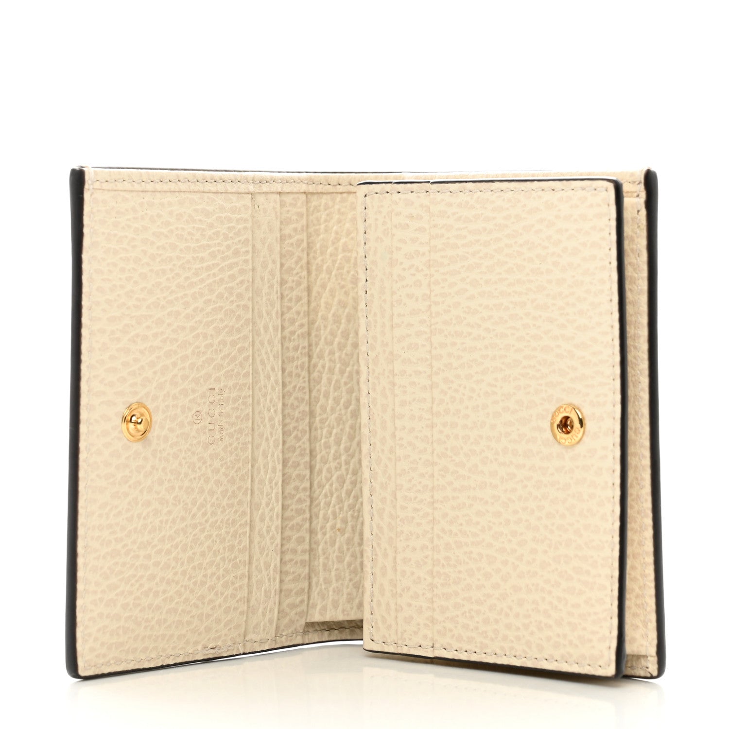 Gucci Dollar Calfskin GG Supreme Monogram GG Marmont Card Case Mystic White Beige Ebony 5 of 7