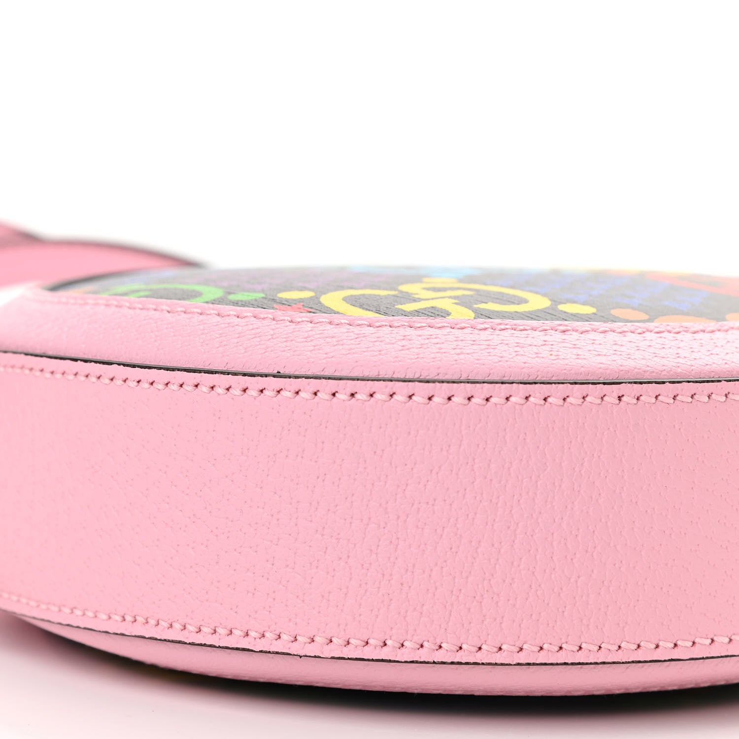 Gucci GG Supreme Monogram Psychedelic Round Shoulder Bag Black Multicolor Sugar Pink 10 of 11