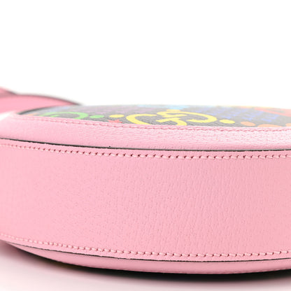 Gucci GG Supreme Monogram Psychedelic Round Shoulder Bag Black Multicolor Sugar Pink 10 of 11