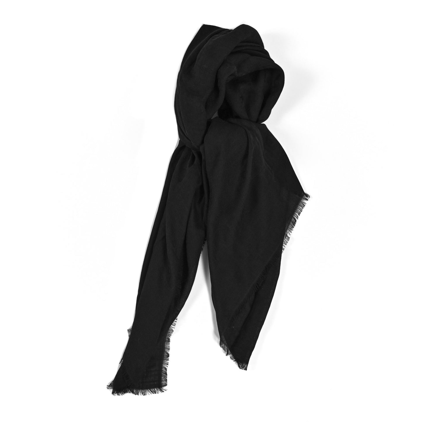 Silk Wool Cashmere Shawl Black