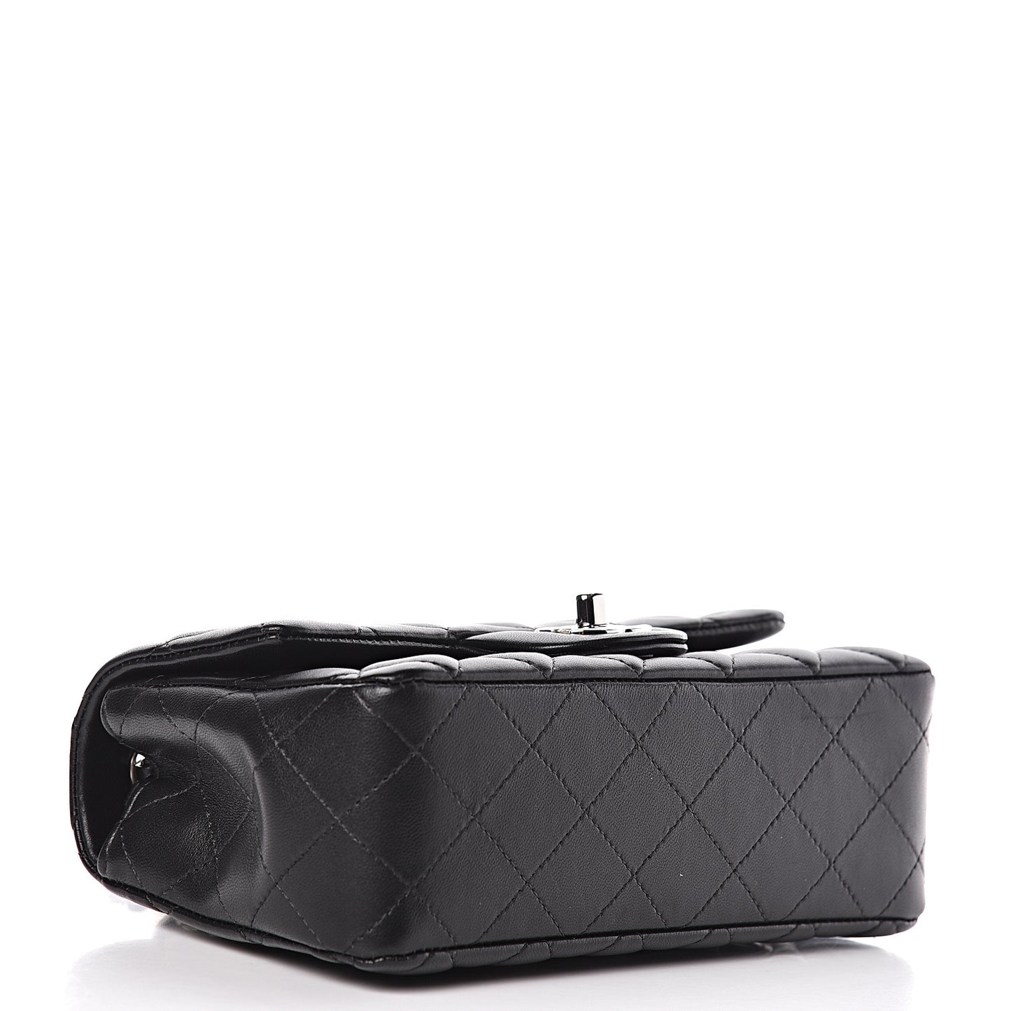 Lambskin Quilted Mini Rectangular Flap Black