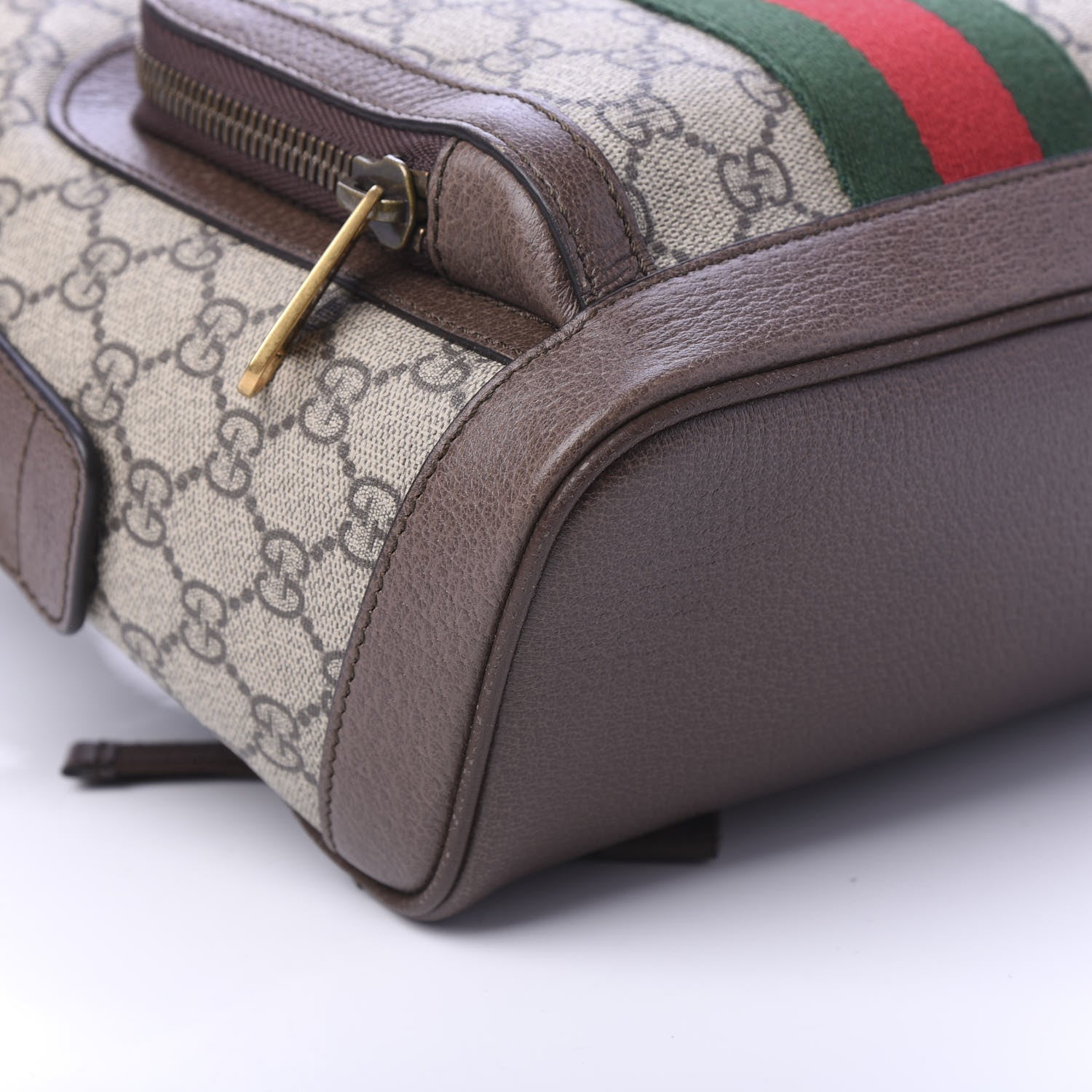 Gucci GG Supreme Monogram Calfskin Web Small Ophidia Day Backpack Beige Ebony New Acero 5 of 9