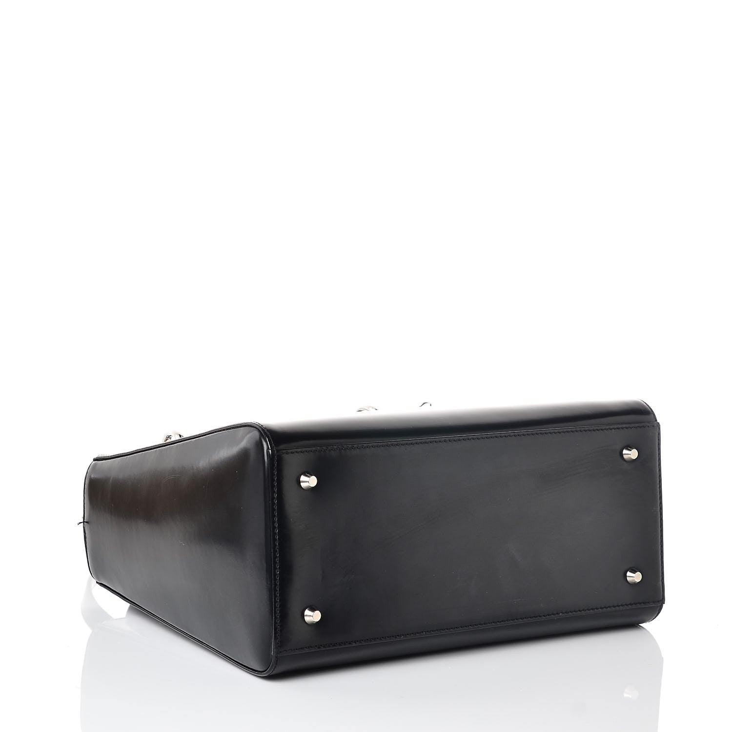 Christian Dior Glazed Calfskin Medium Lady Dior Black 5 of 8
