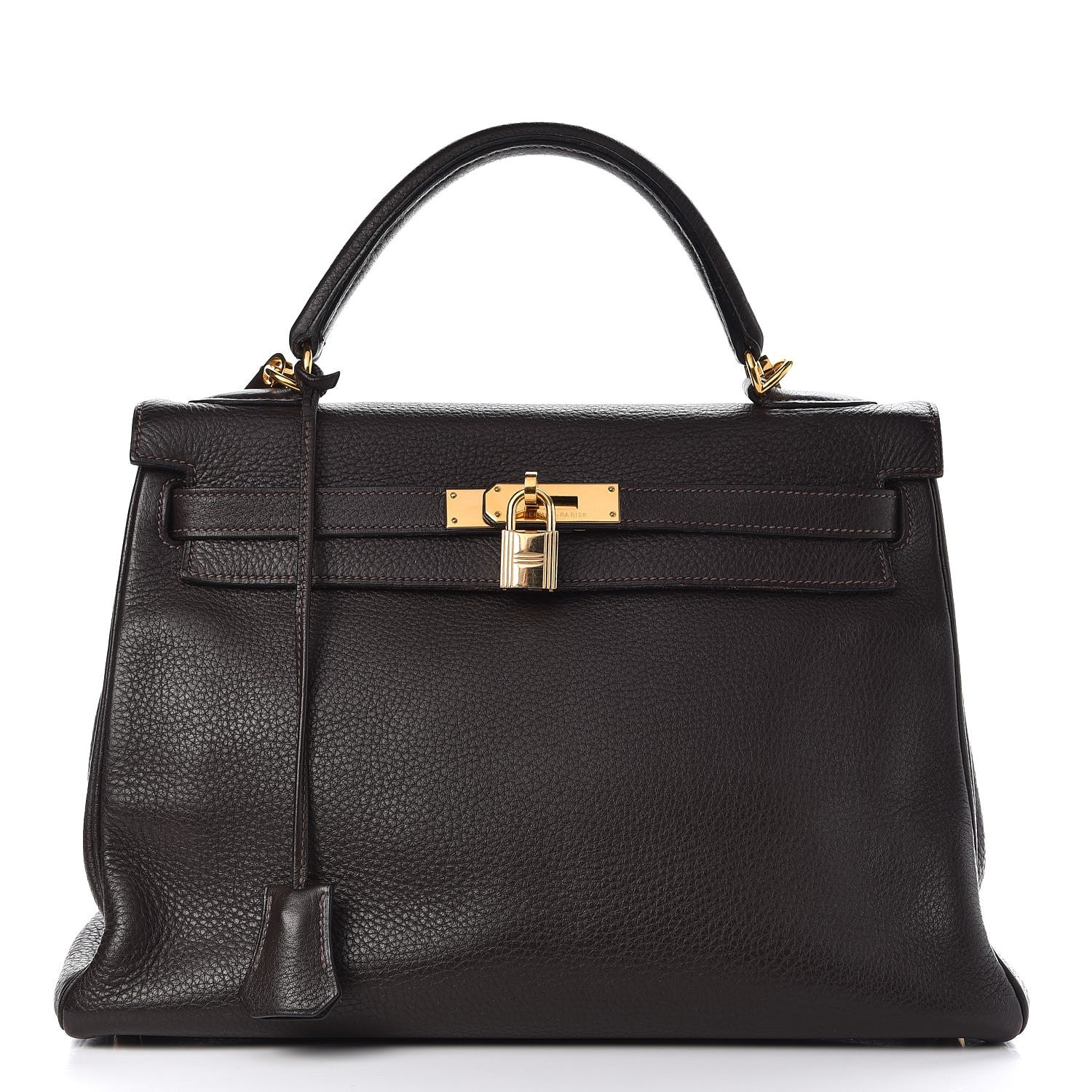 Hermes Taurillon Clemence Kelly Retourne 32 Chocolate 1 of 41