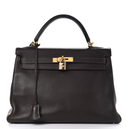 Hermes Taurillon Clemence Kelly Retourne 32 Chocolate 1 of 41