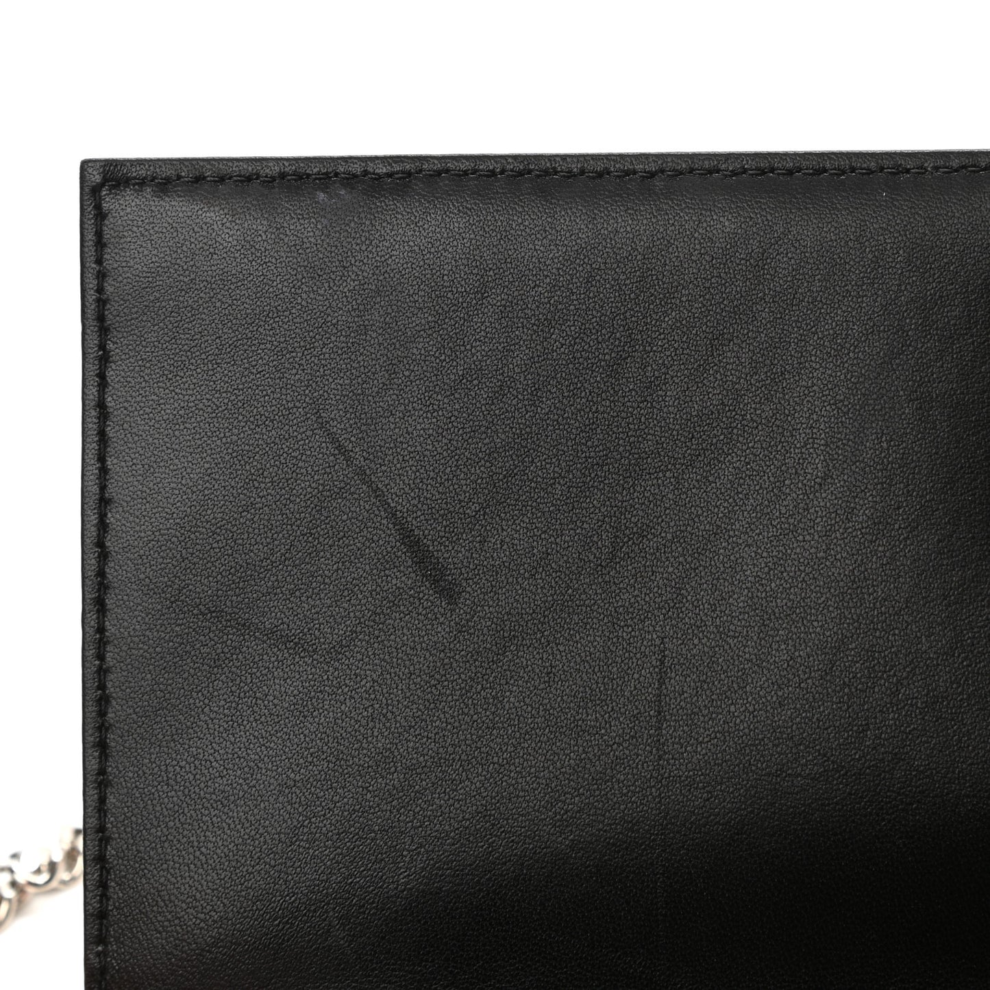 Lambskin Diorama Croisiere Chain Wallet Black