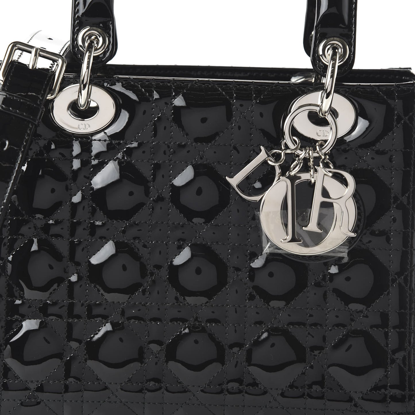 Patent Cannage Medium Lady Dior Black