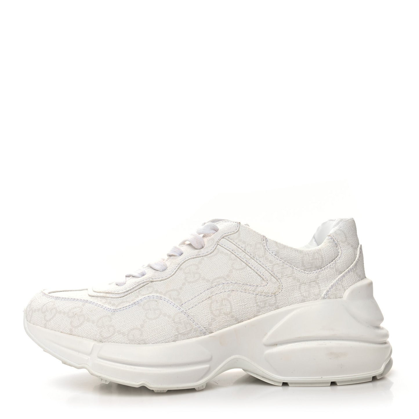 GG Supreme Monogram Womens Rhyton Sneakers 35.5 White