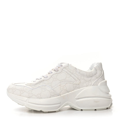 Gucci GG Supreme Monogram Womens Rhyton Sneakers 35.5 White 1 of 13