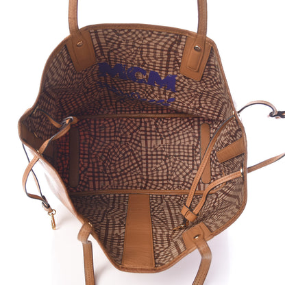 MCM Visetos Medium Liz Reversible Shopper Tote Cognac 8 of 28