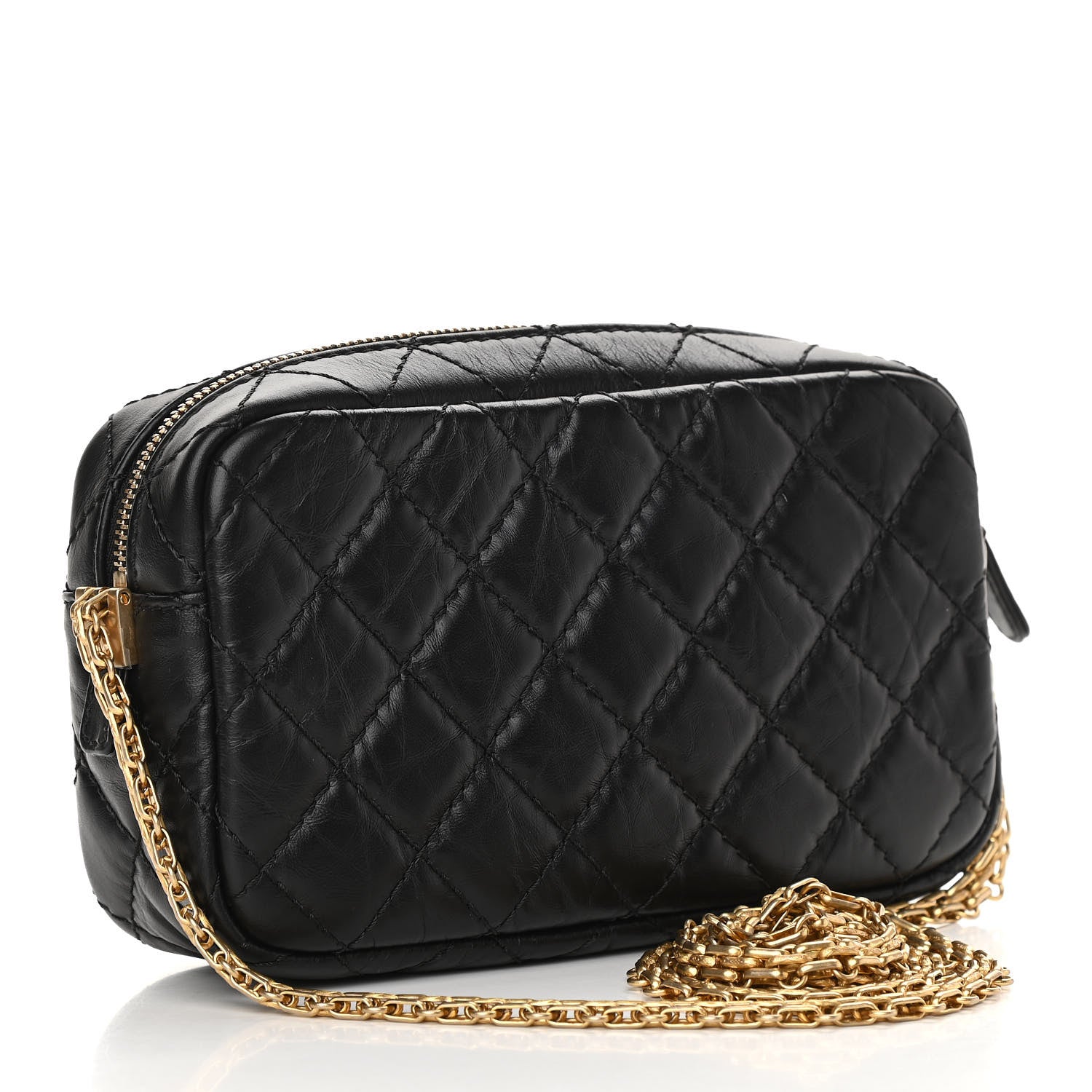 Chanel Aged Calfskin Quilted Mini Reissue Camera Case Black 3 of 10