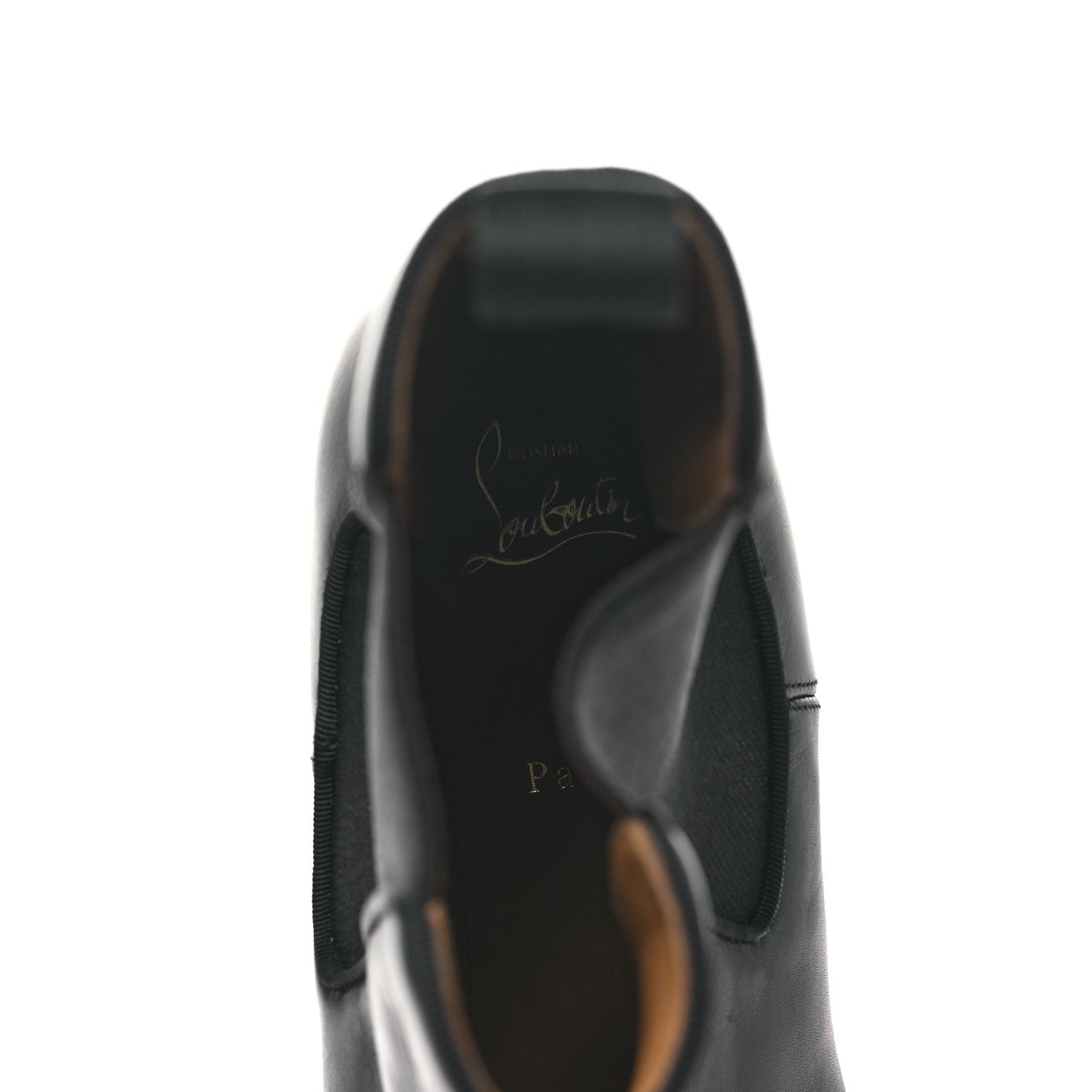 Christian Louboutin Calfskin Mens Melon Flat Chelsea Boots 46 Black 8 of 9