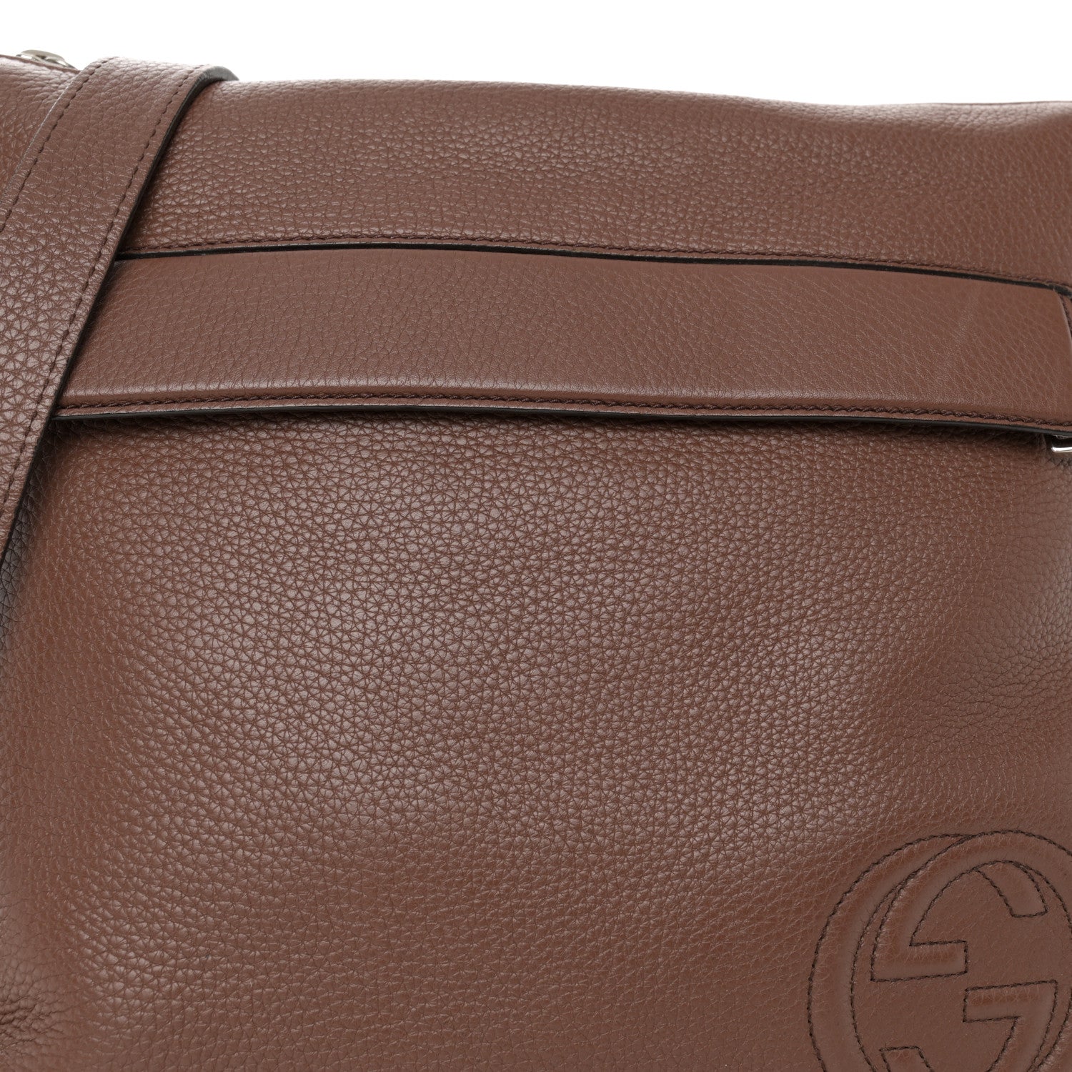 Gucci Pebbled Calfskin Medium Soho Messenger Bag Brown 8 of 13