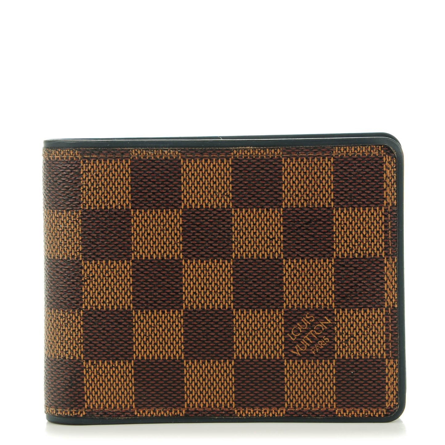 Damier Ebene Calfskin Multiple Wallet Blue