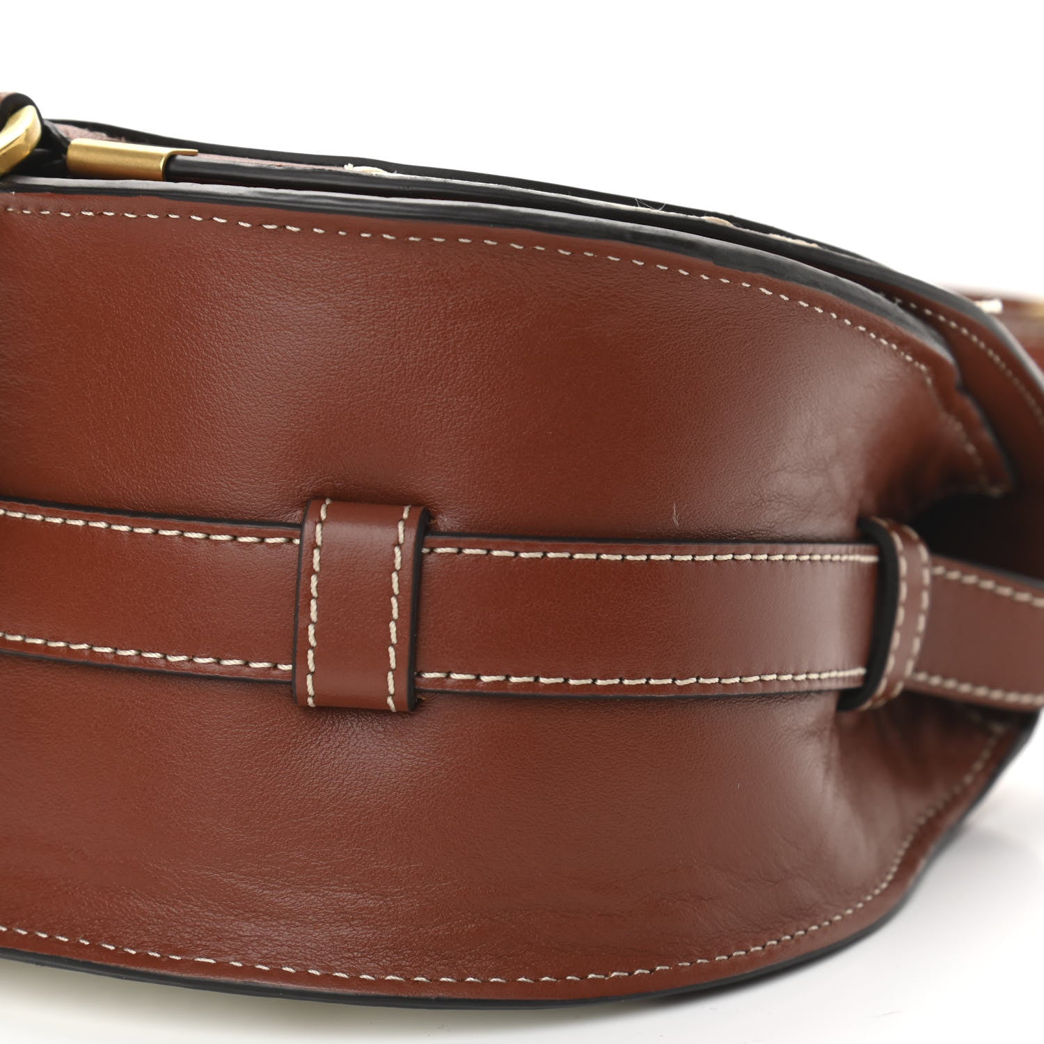Chloe Nappa Shiny Calfskin Patchwork Small Marcie Round Crossbody Sepia Brown 11 of 11