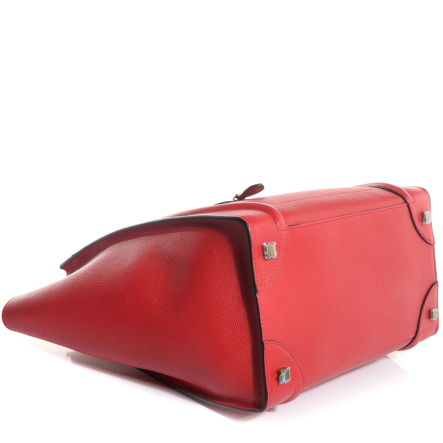 Celine Drummed Calfskin Mini Luggage Vermillion 4 of 9