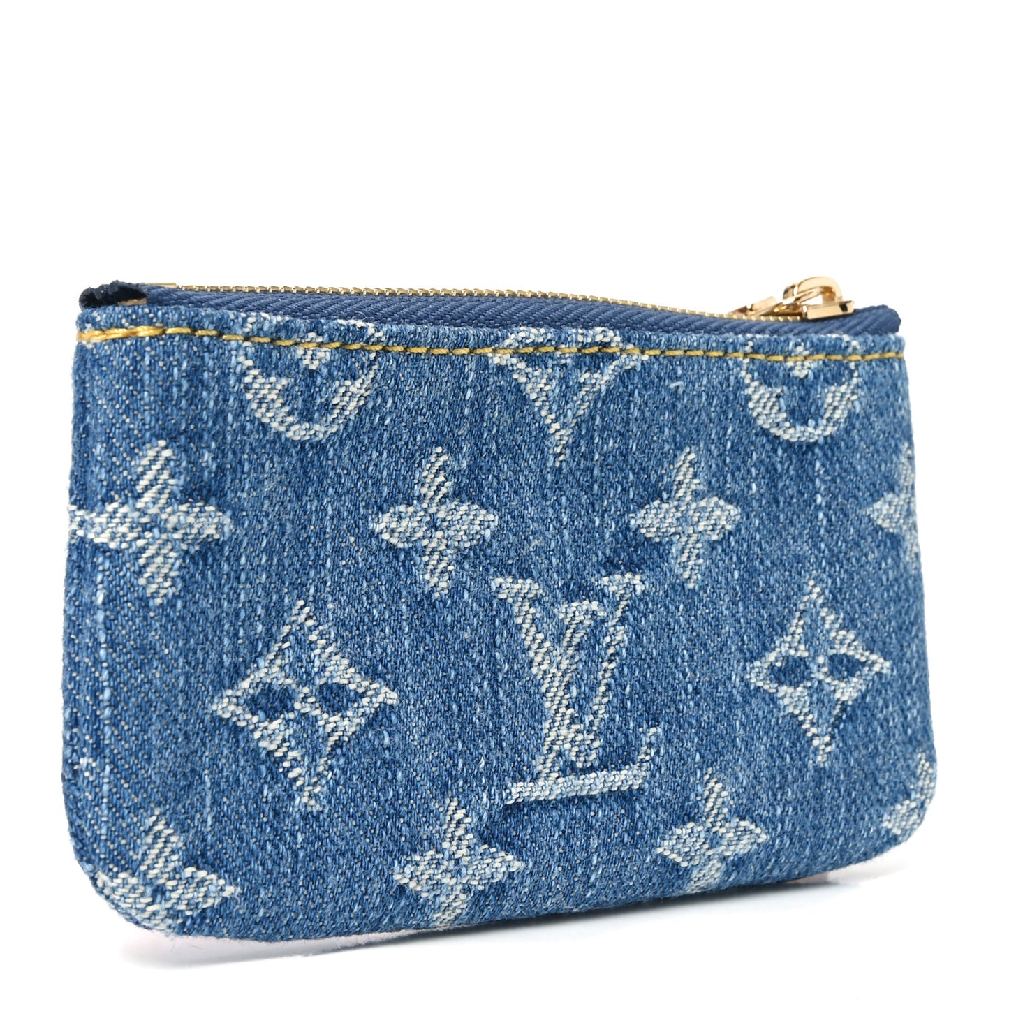 LV X TM Monogram Denim Cerises Key Pouch Blue